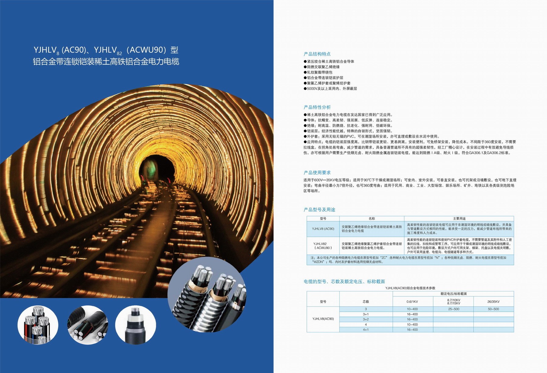 YJHV8(AC90)、YJHLV82(ACWU90)型鋁合金帶連鎖鎧裝稀土高鐵鋁合金電力電纜3.jpg